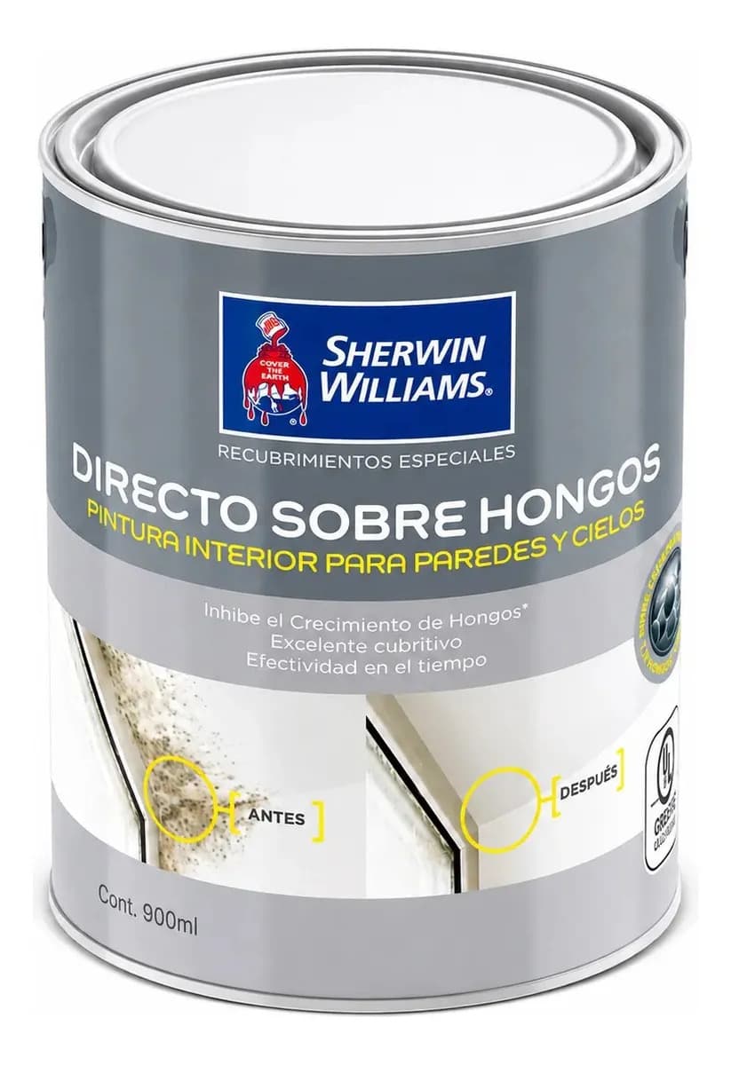 Esmalte Al Agua Directo Sobre Hongos 1/4 Gl Blanco Sherwin W Acabado Semimate