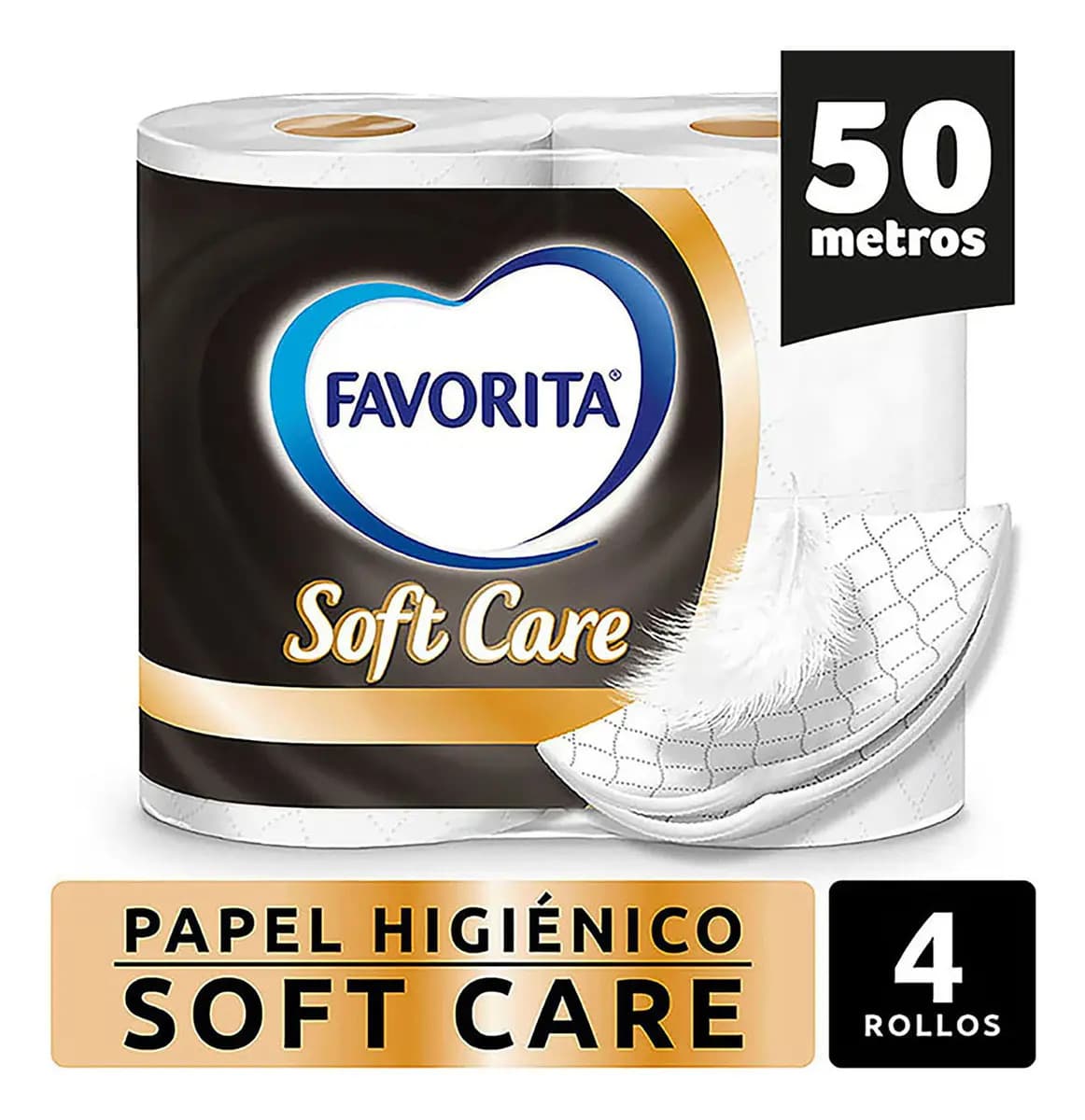 Papel higiénico Favorita Soft Care Doble Hoja doble hoja 50 m de 4u