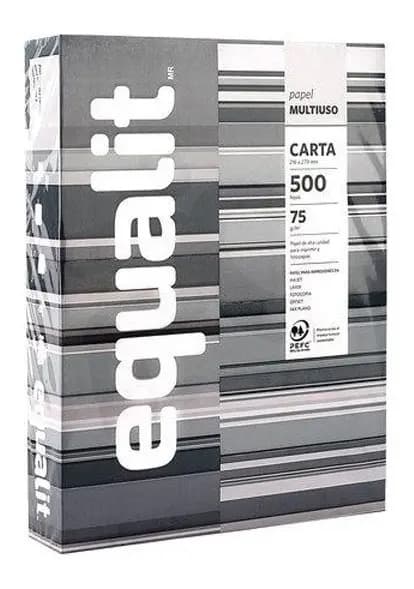 Papel Carta Resma Equalit Multifuncion 500 Hojas 75gr Blanco