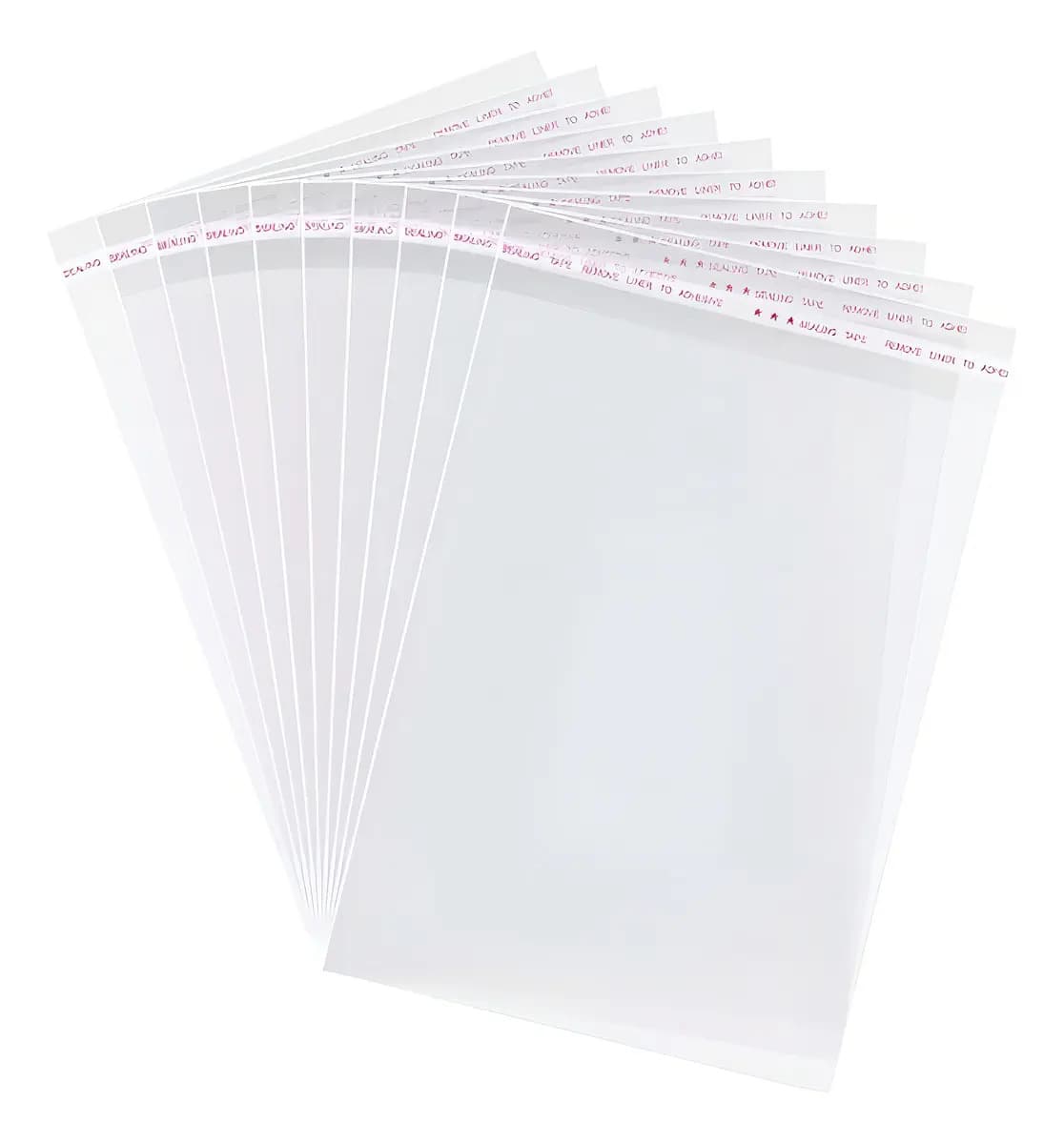Bolsa de Celofán Transparente con Adhesivo Alemdalinda 12x25 cm, Pack de 100 Unidades
