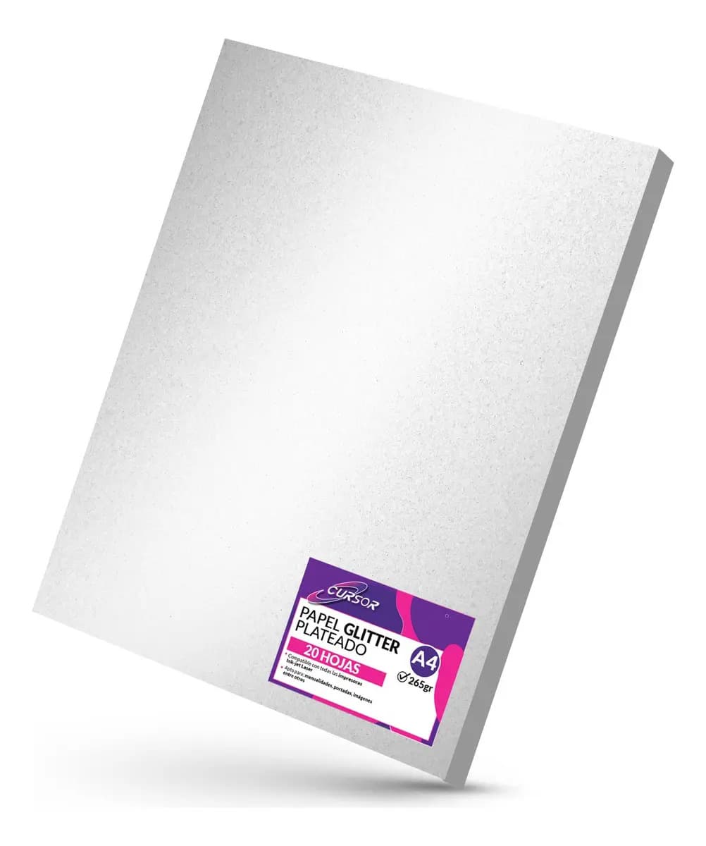 Papel Fotográfico Glitter Glossy Plateado 20hjs A4 Envíogrx5