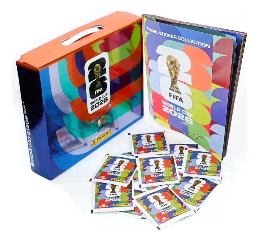 Box Maleta Álbum Tapa Blanda + 50 Sobres Fifa World Cup 2026