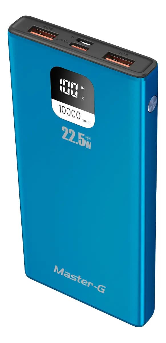 Batería Externa Power Bank 10000 Mah 22.5w PowerDelivery Master-g Color Azul