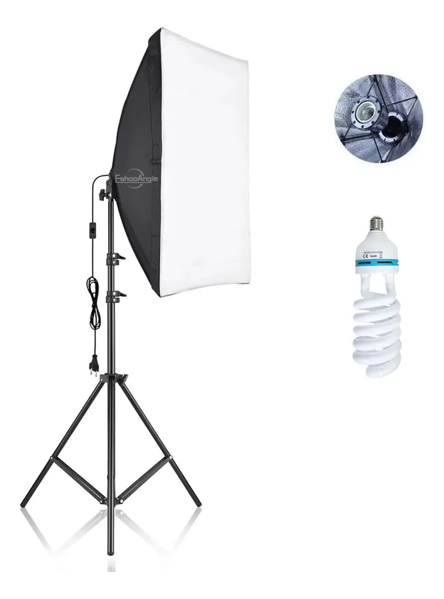 Kit De Iluminación Softbox Estudio De Fotografía + Ampolleta