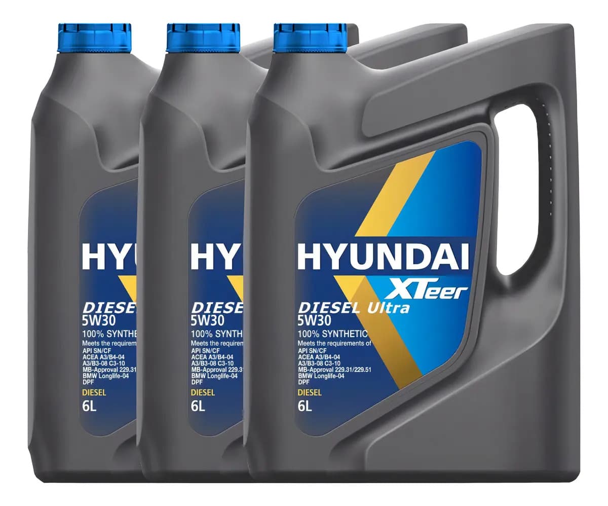 Aceite para motor Hyundai sintético 5W-30 para línea pesada de 3 unidades x 6L / 18L