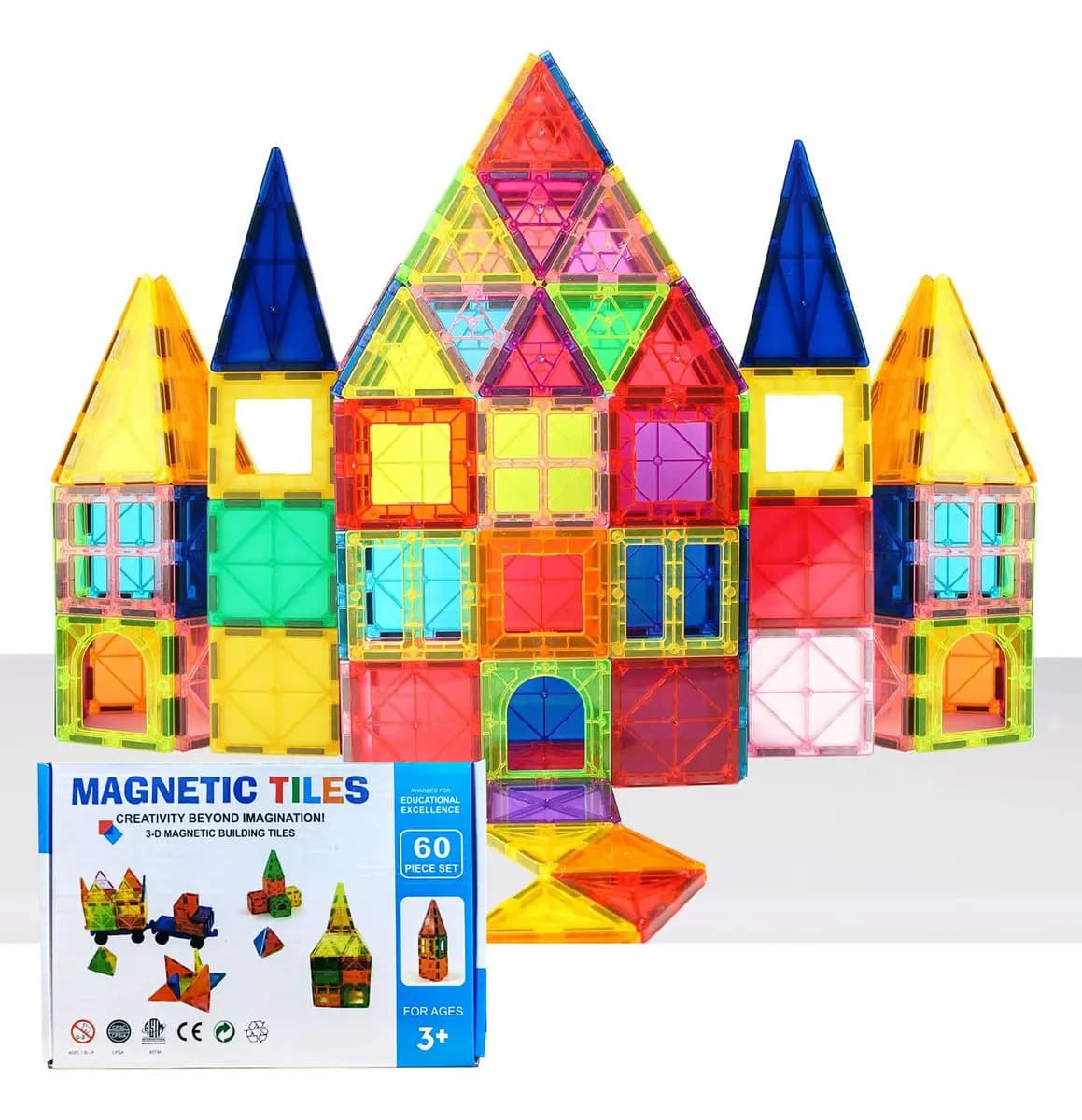 Juego De Bloques De Construcción Magnéticos 3d 60 Piezas