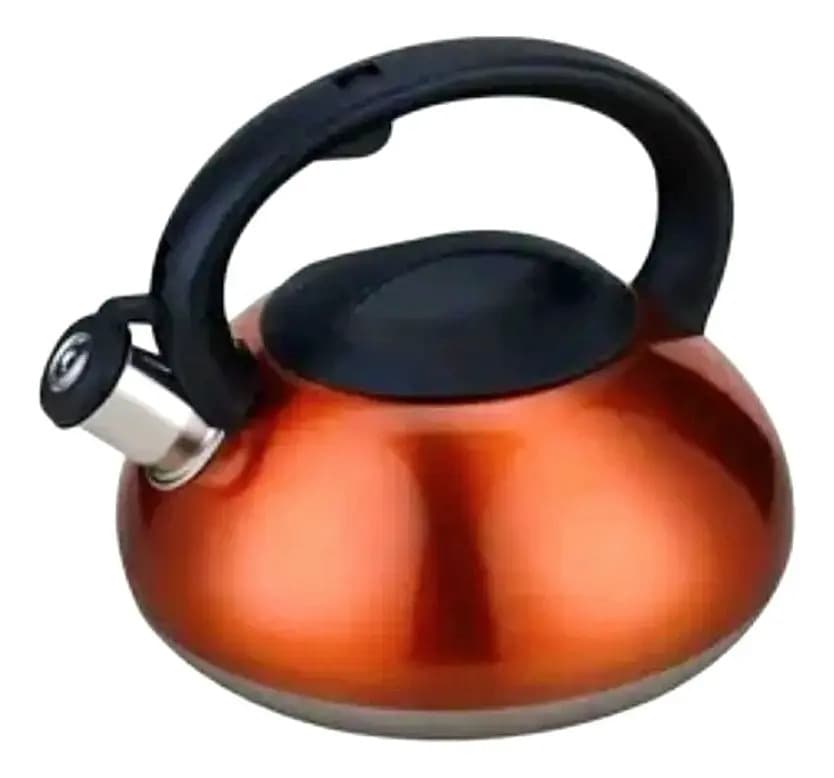 Tetera 3 Litros Acero Inoxidable Con Silbato Colores - Doral Color Naranja