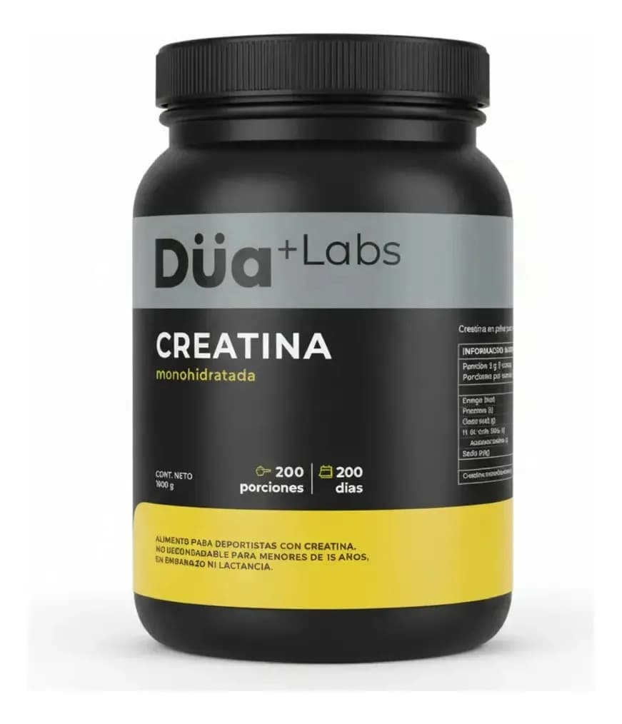 Creatina Monohidratada Düa Labs 1kg 200 Porciones Sin Sabor