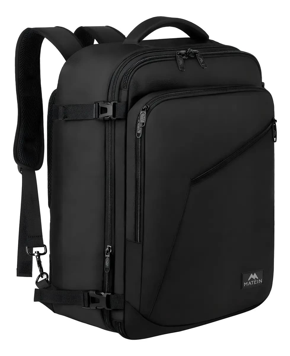 Mochila De Viaje Impermeable Antirrobo Grande Equipaje De Mano De 10 Kg Aprobado Por Avión Para Hombre Y Mujer 1159 40 L Color Negro, Regalo Para Hombre, Regalo Para Papa