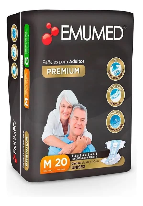 Pañal Adultos Emumed Premium - Talla M - 20uds