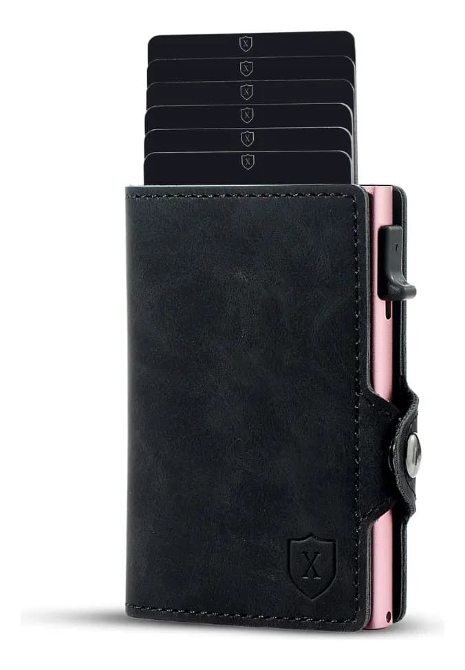 Billetera y Tarjetero | Modelo Deluxe Xclusive | Color Rosa con Protección RFID