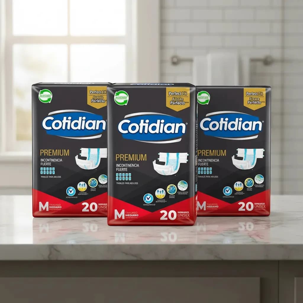 3 Paquetes Pañales De Adulto Cotidian Premium 60 Un Talla M