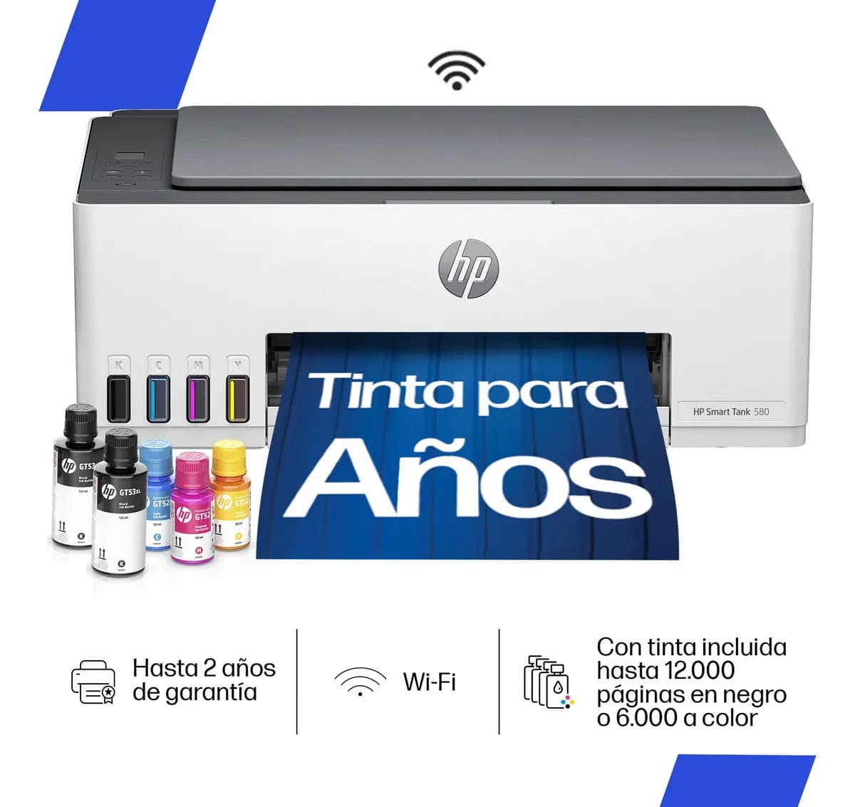 Impresora multifunción HP Smart Tank 580 Tinta Continua Wifi
