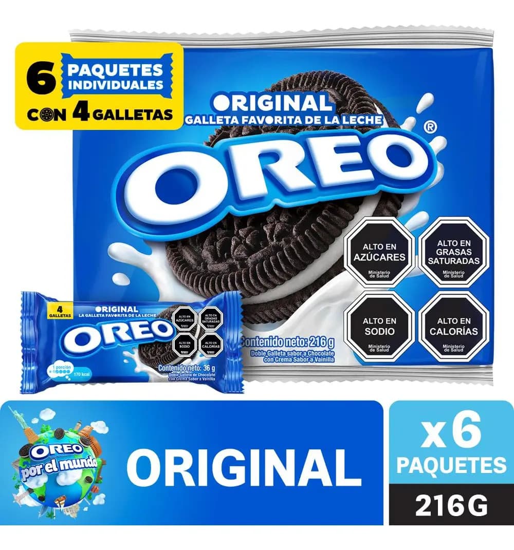 Galletas Oreo® sabor original 6 unidades de 36gr
