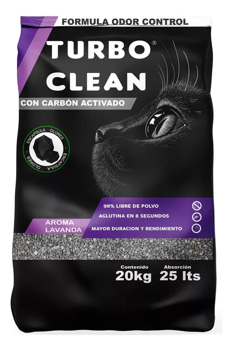 Arena Aglutinante Turbo Clean Odor Control 20kg Aroma Lavanda