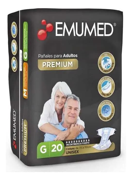 Pañales Para Adultos Premium Grande 20 u Emumed