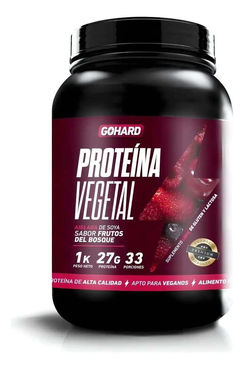 Proteína Vegetal Gohard Sabor Frutos del Bosque Libre Gluten Lactosa 1kg