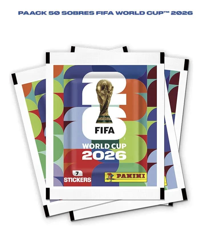 Display 50 Sobres Láminas Mundial De Futbol Fifa 2026