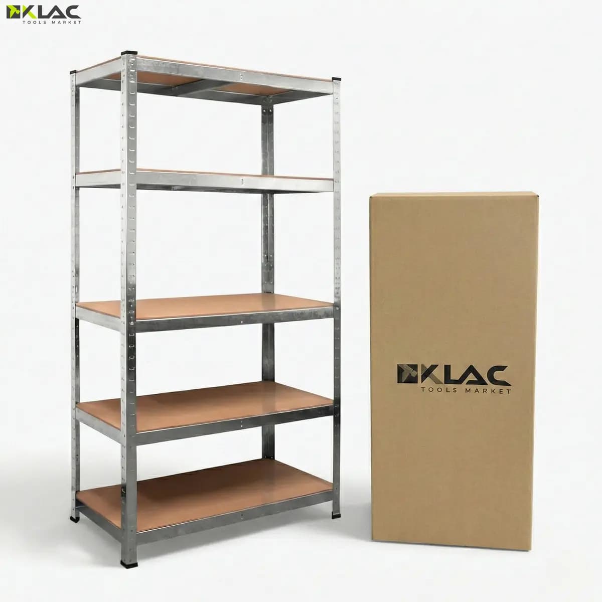 Estante Rack Metálico Klac Tools Market Industrial de 5 Repisas de 180x90x60 cm