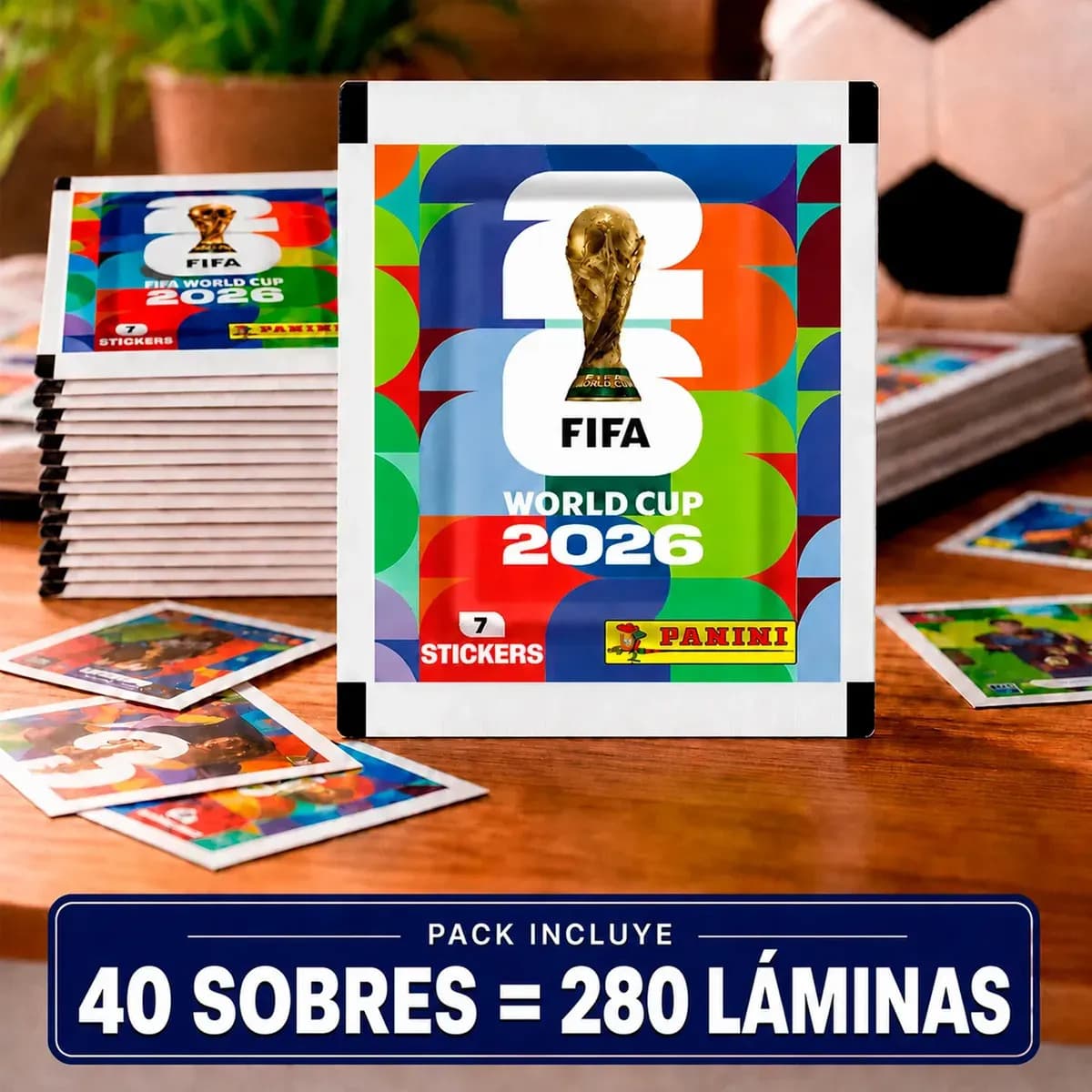 Pack Sobres De Laminas Panini Copa Mundial De La Fifa 2026 40 Sobres 180 Láminas