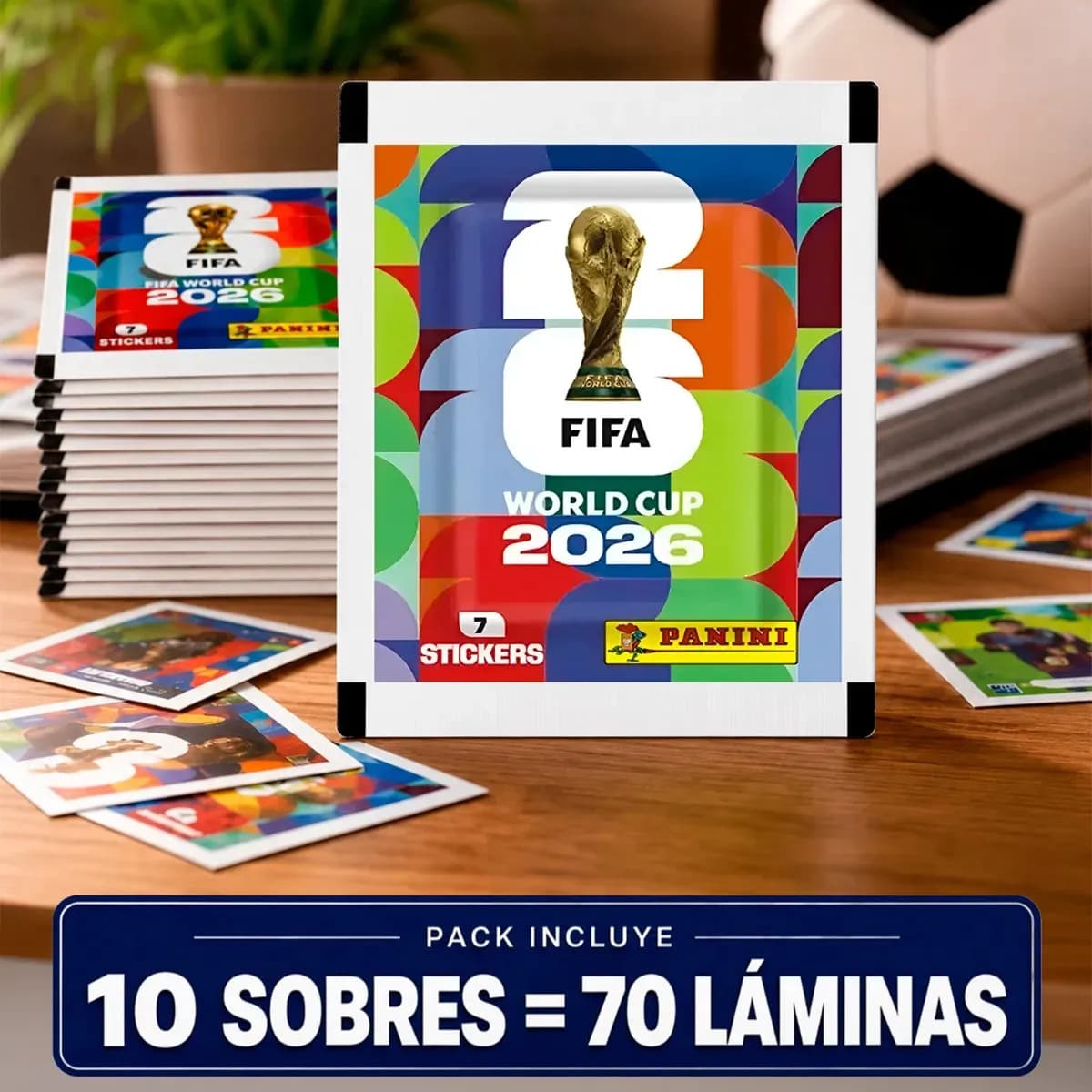 Pack De 10 Sobres De Laminas Panini Mundial 2026 70 Laminas Variado