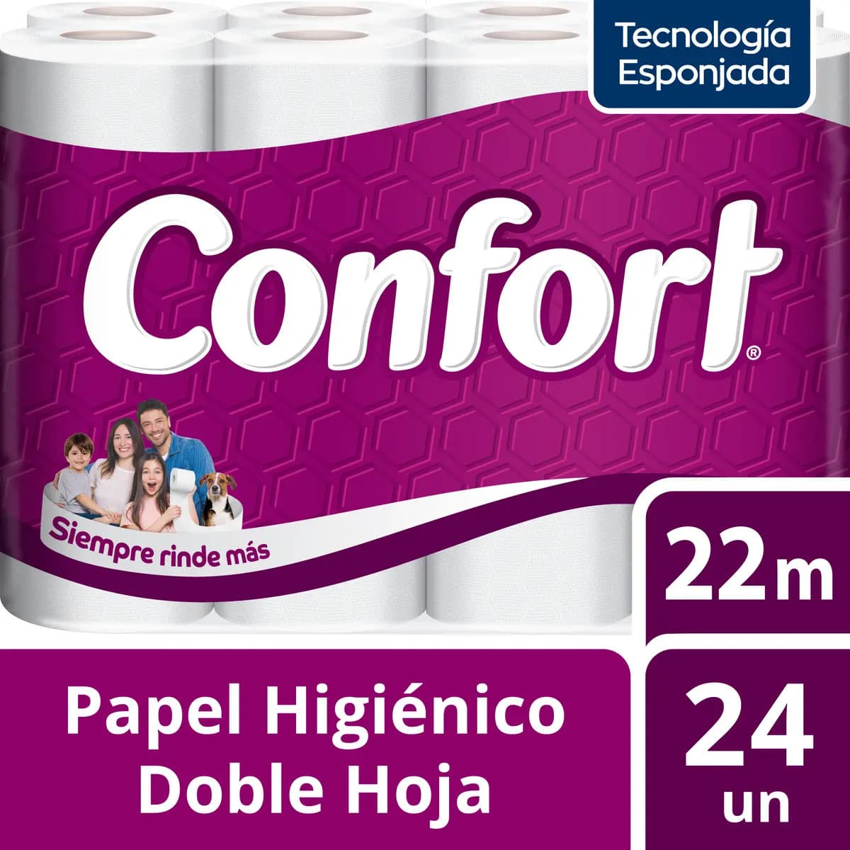 Papel Higiénico Confort Doble Hoja 24 Un (22 M)