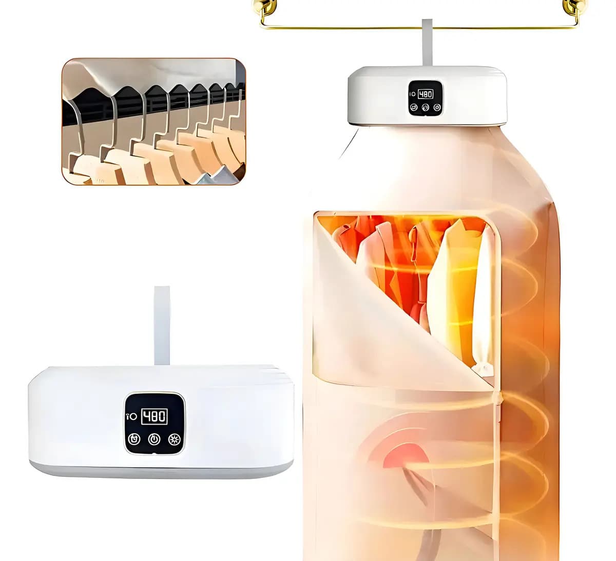 Secador de ropa A Calor Secador De Ropa Portátil Eléctrico 600w Color Blanco
