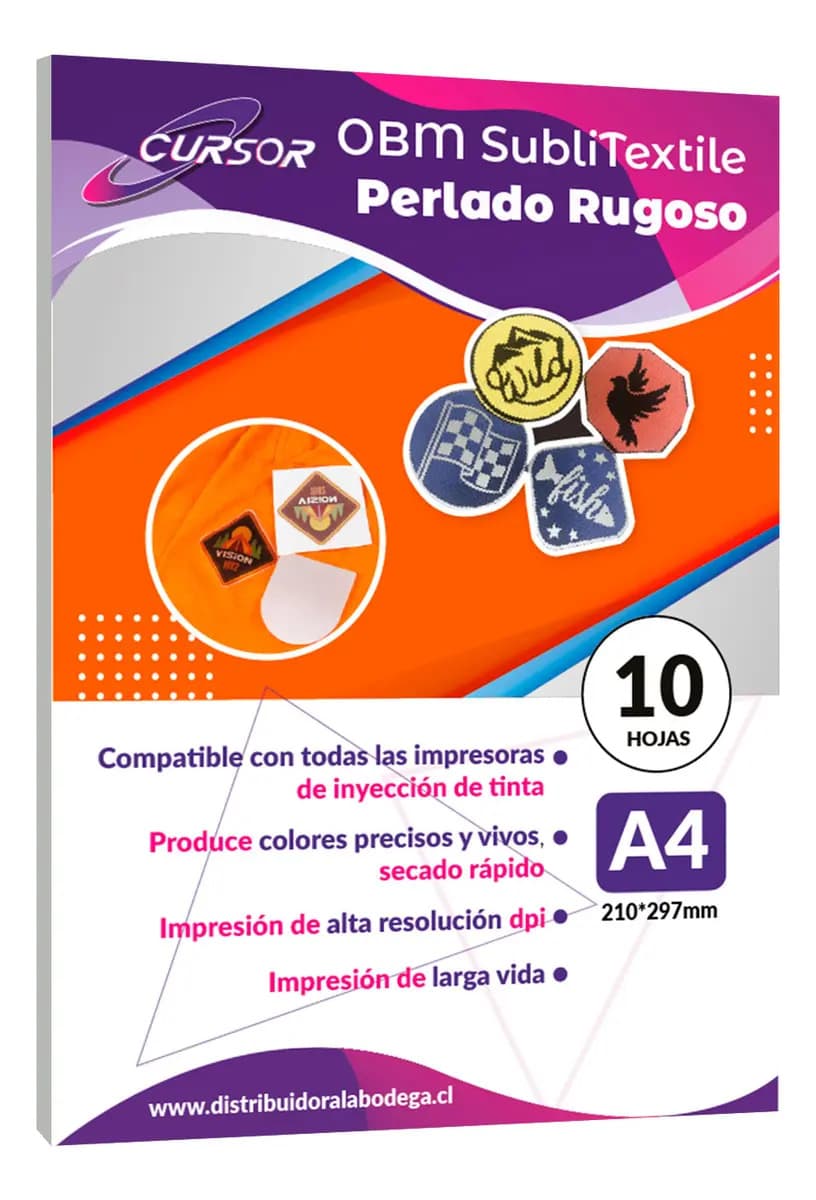 Papel Obm Sublitextil Perlado Rugoso 10 Hojas A4