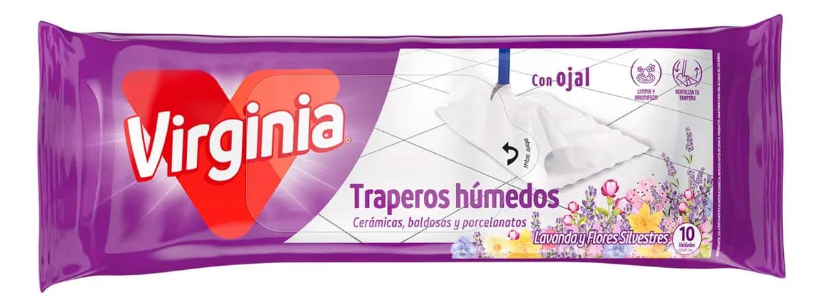 Paño de limpieza Virginia Trapero Humedo lavanda 10 u