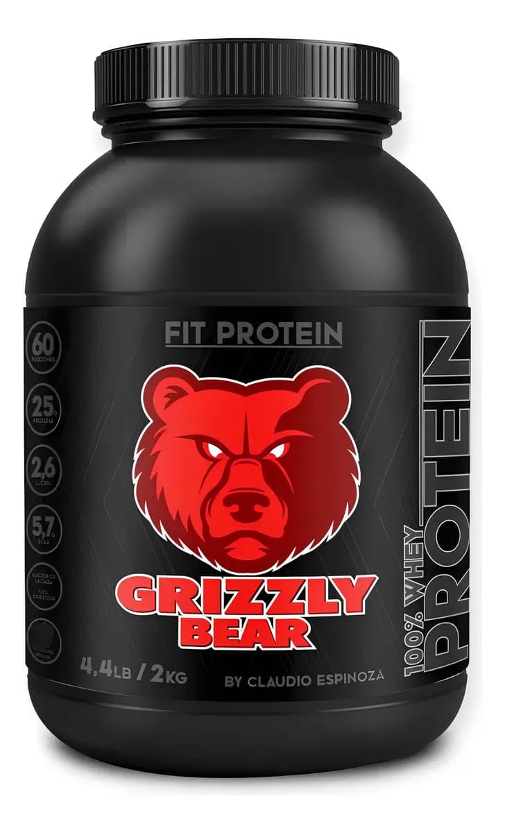 GRIZZLY BEAR Whey Protein Dulce de Leche 2kg 60 Porciones Proteína en Polvo