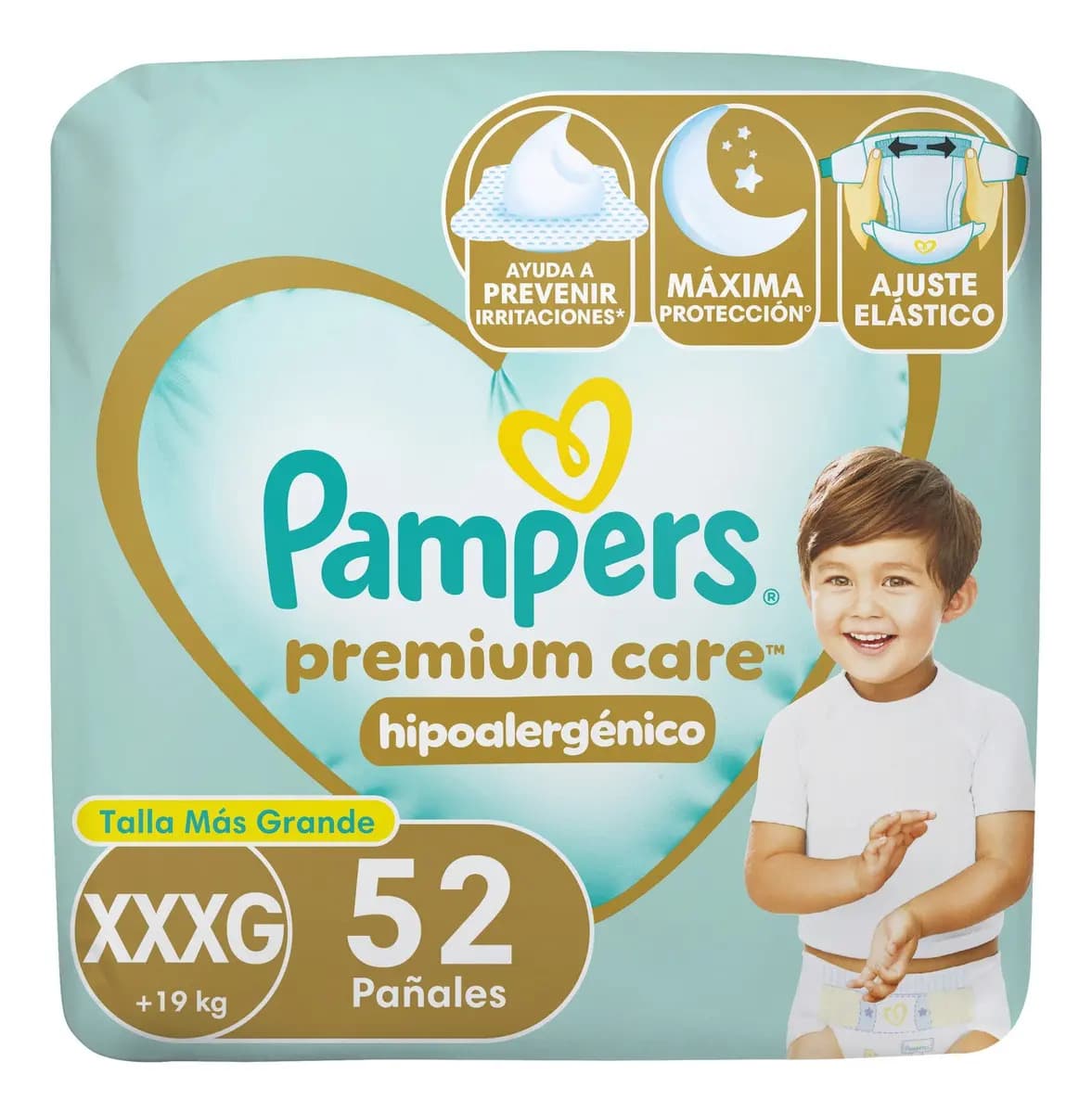 Pañal Pampers Premium Care Talla XXXG 52 unidades