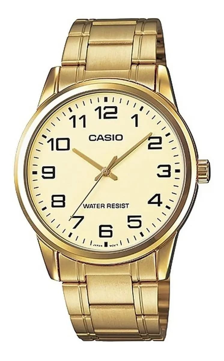 Reloj pulsera Casio MTP-V001G-9B con correa de acero inoxidable color dorado