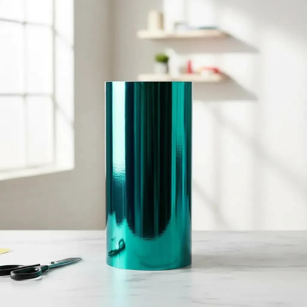 Vinilo Adhesivo Decorativo De Corte Brillante De 30 Cm Ancho X 5 Metros Color Azul Claro Metalico Brillante