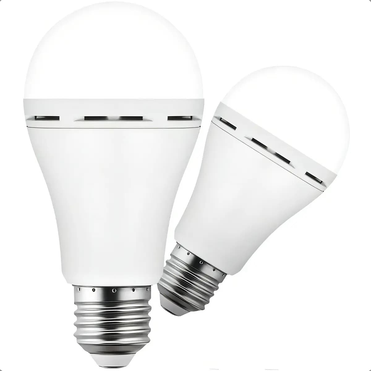 Pack de 2 Ampolletas LED Recargables de 9W para Emergencia, Luz Blanca Fría E27
