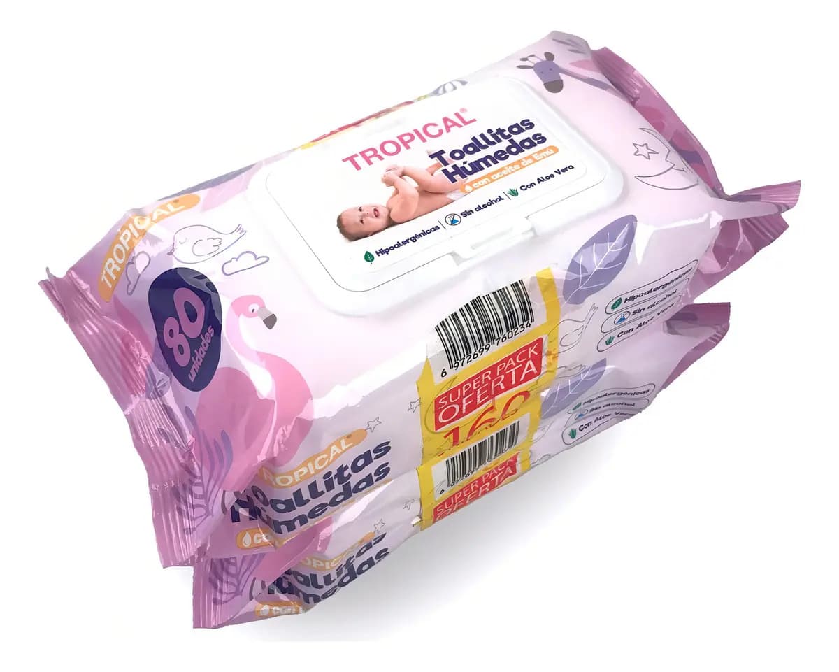 Toallitas Húmedas Tropical 160un Con Tapa